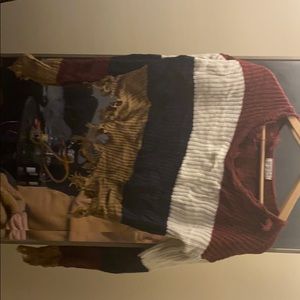 Distressed crop sweater